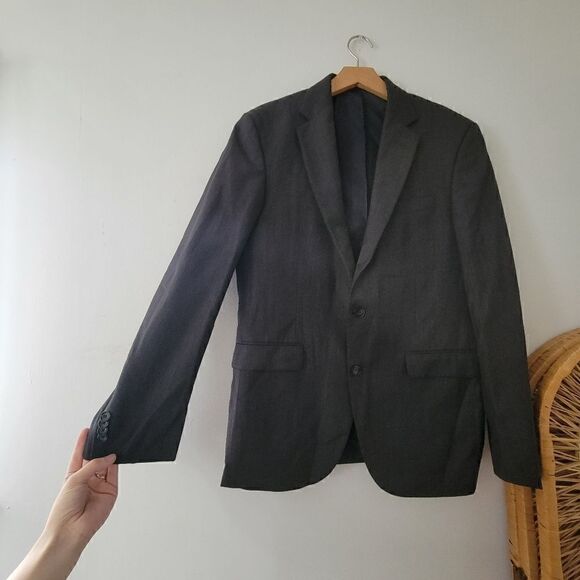 Kenneth Cole New York 100% Wool Gray Suit Coat Jacket 40R 34W - Picture 3 of 9